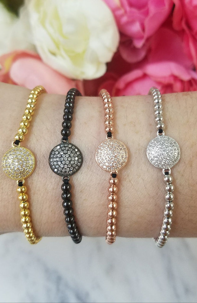 .925 Sterling Silver CZ elegant paved bracelet
