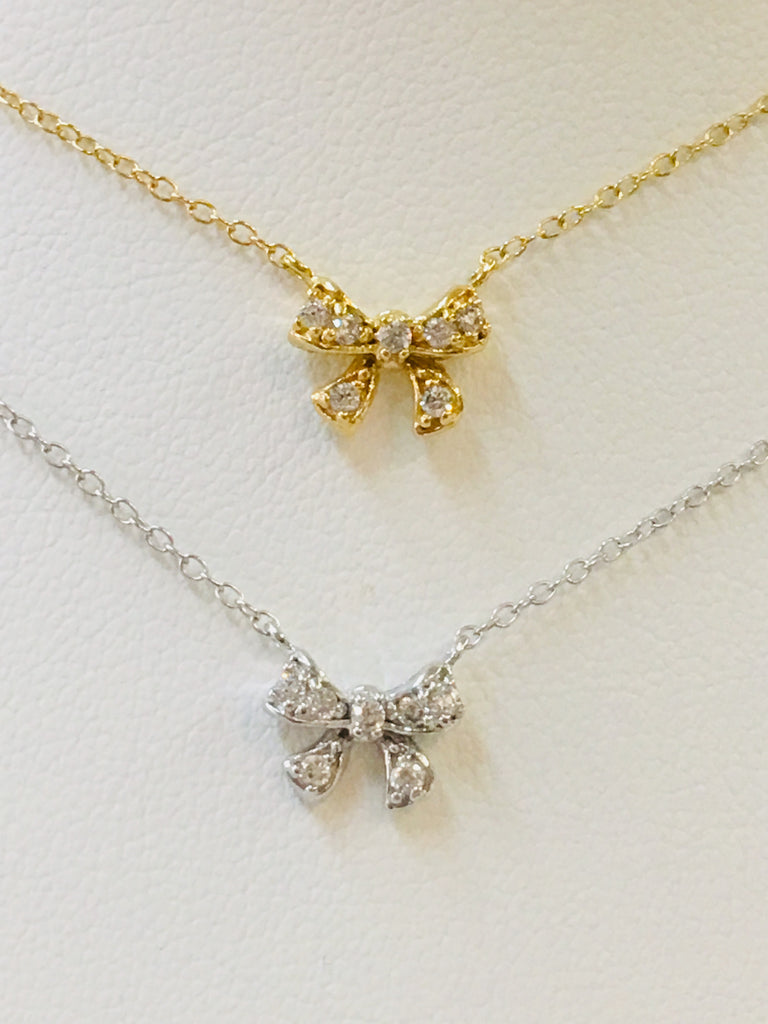 .925 Sterling Silver Bow Necklace