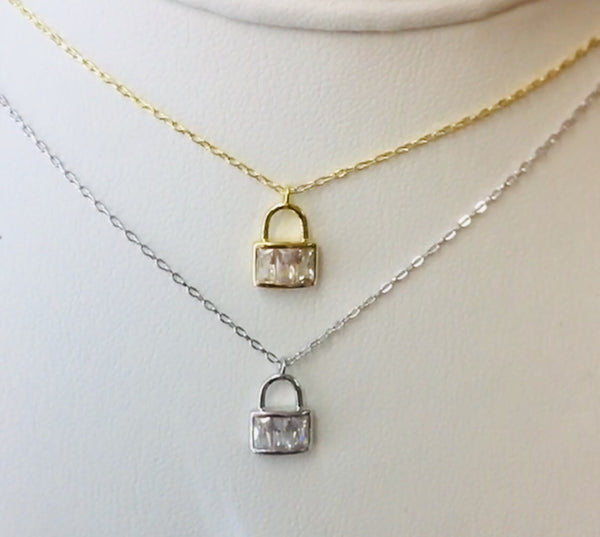 .925 Sterling Silver Padlock Necklace Ivonne's