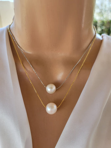 .925 Sterling Silver Pearl Necklace