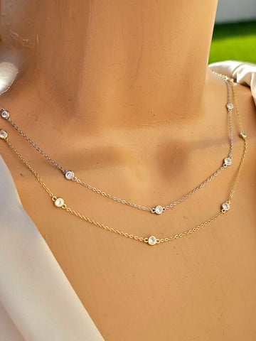 .925 sterling silver cz necklaces