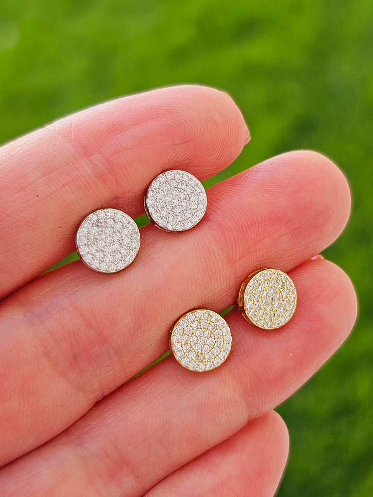 .925 sterling silver circle cz earrings