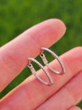 .925 sterling silver cz hoop earrings