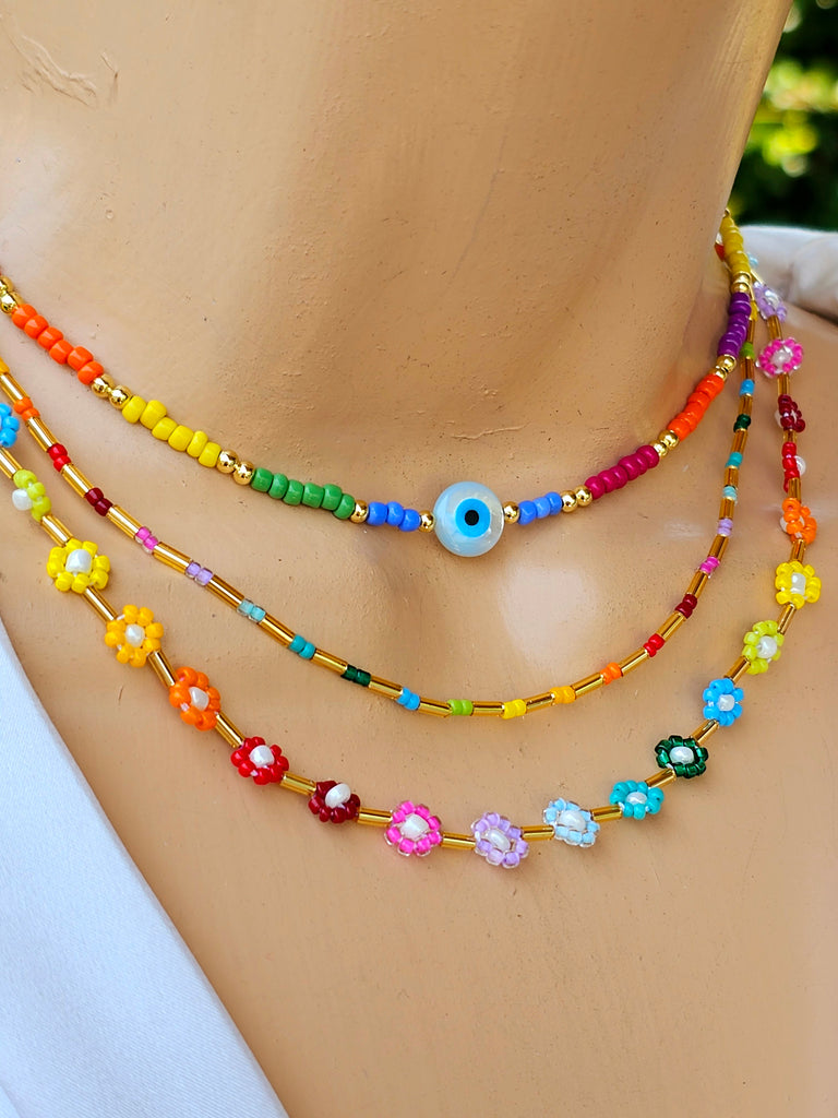 18k real gold plated multicolor necklaces