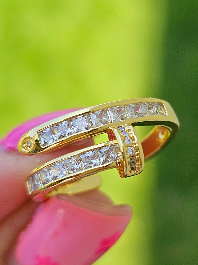 18k real gold plated nail ring