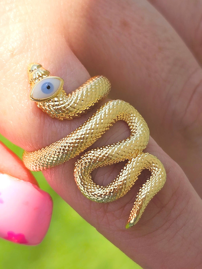 18k real gold plated snake rings