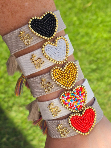 18k real gold plated miyuki heart woven bracelets