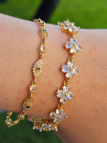 18k real gold plated cz bracelets