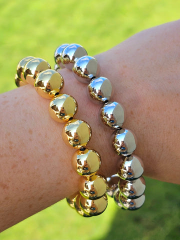 18k real gold plated 12mm ball bracelets