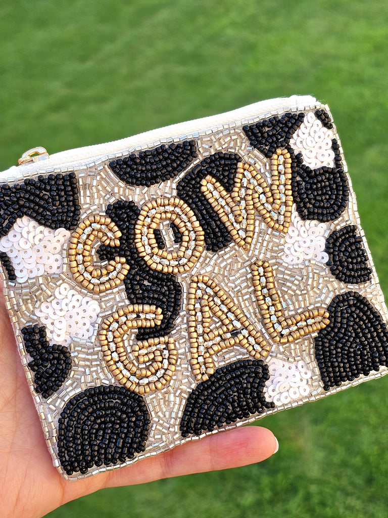 Fashion seed beads coin purse