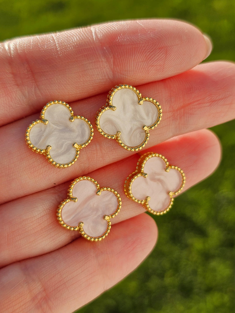 18k gold plated clover earrings