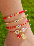 18k gold plated evil eye red bracelets