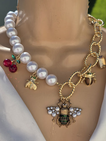 18k gold plated bee necklaces