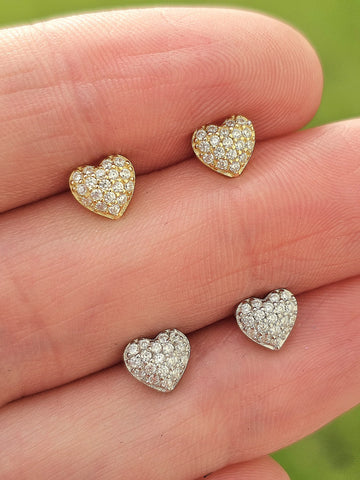 .925 sterling silver CZ heart earrings