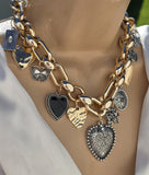Fashion black heart necklace