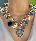 Fashion black heart necklace