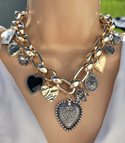 Fashion black heart necklace