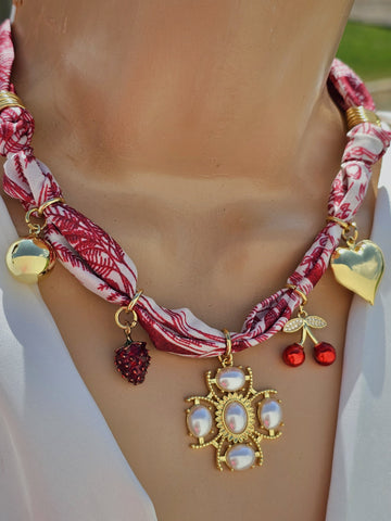 18k gold plated Cross scarf charm necklaces