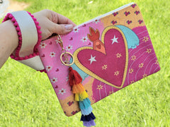 Fashion sacred heart clutch/makeup bag