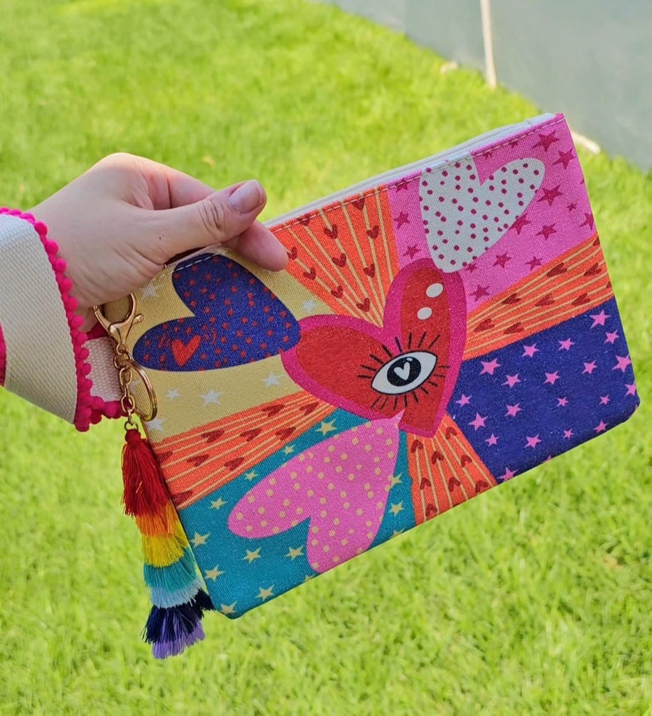 Fashion evil eye clutch/makeup bag