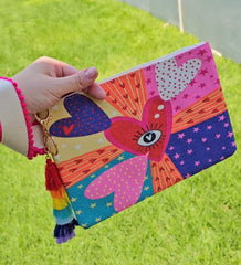 Fashion evil eye clutch/makeup bag