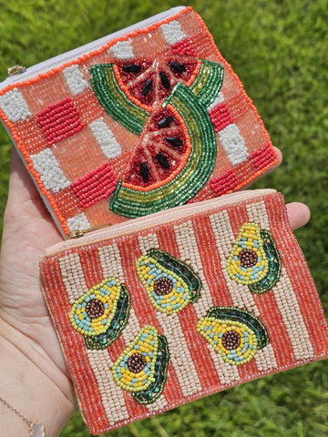 Fashion seed beads coin purse