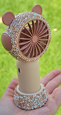 Fashion CZ Handled fan