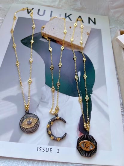 18k real gold plated and cz necklaces