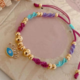 18k gold plated multicolor evil eyes bracelets