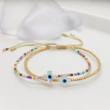 18k gold plated multicolor evil eyes bracelets