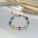 18k gold plated multicolor evil eyes bracelets