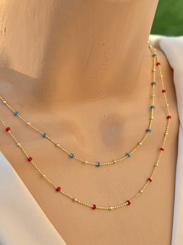 .925 sterling silver color beads necklace