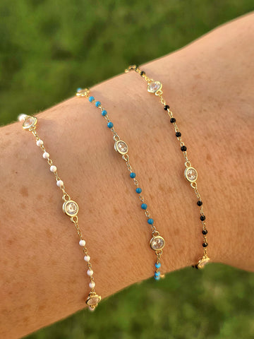 .925 Sterling silver color beads bracelets