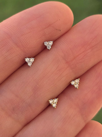 .925 sterling silver triangle stud earrings