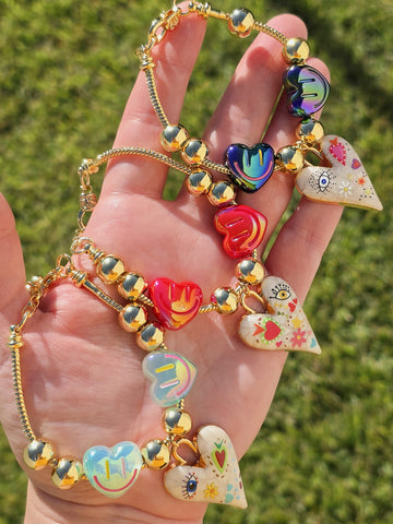 18k gold plated heart bracelets