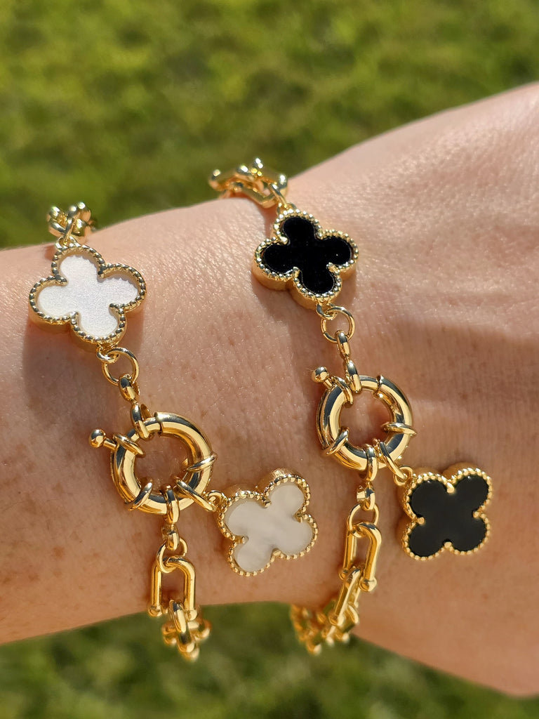 18k gold plated clover bracelets