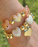 18k gold plated heart and bear bracelets