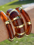 18k gold plated amber resin  bracelets