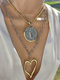 18k gold plated lady of Guadalupe and heart necklaces