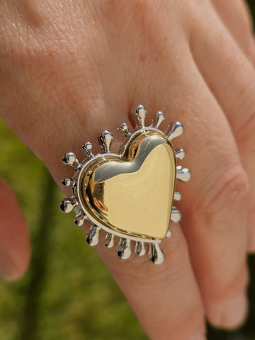 18k gold plated heart rings
