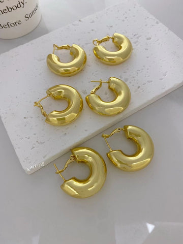 18k real gold plated hoop earrings