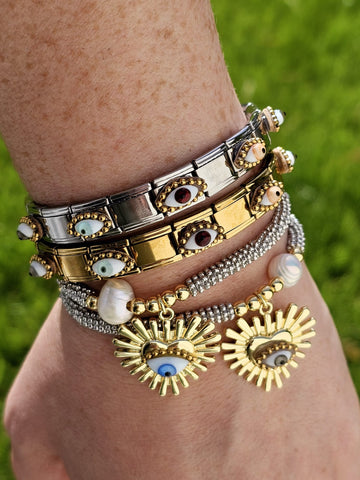 18k gold plated evil eye bracelets