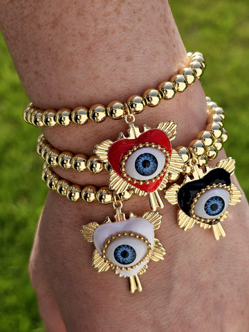 18k gold plated evil eye bracelets