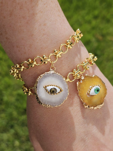 18k gold plated evil eye bracelets