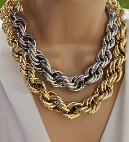 18k gold plated braided chain necklaces