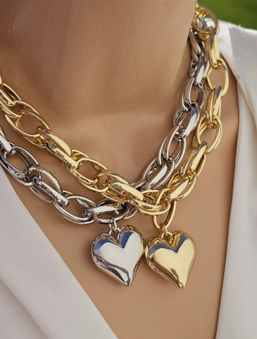 18k gold plated heart necklaces