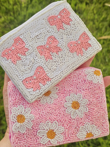 Fashion seed beads coin purse