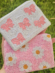 Fashion seed beads coin purse