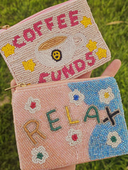 Fashion seed beads coin purse