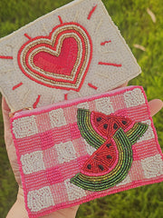 Fashion seed beads coin purse